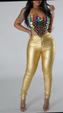 Gold Iridescent High Waist Pants