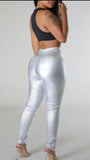 Sliver Iridescent High Waist Pants