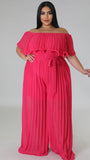 Fuchsia Pleated Jumpsuit