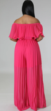 Fuchsia Pleated Jumpsuit