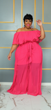 Fuchsia Pleated Jumpsuit