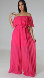 Fuchsia Pleated Jumpsuit