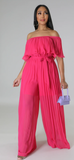 Fuchsia Pleated Jumpsuit